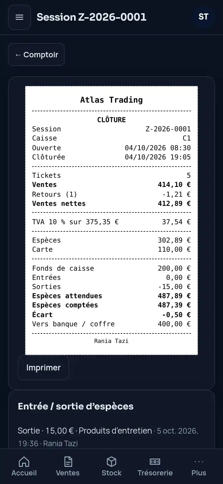 Sachez ce que contient le tiroir · Commerce de détail