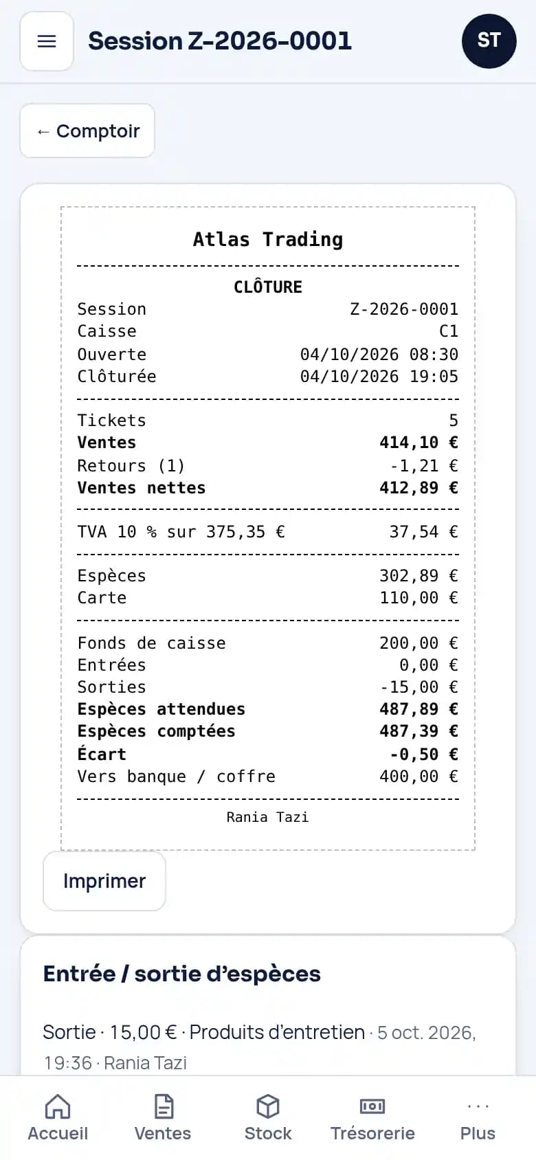 Sachez ce que contient le tiroir · Commerce de détail