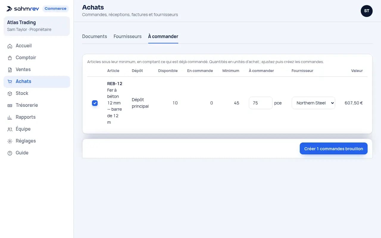 Sachez quoi recommander · Commerce de détail