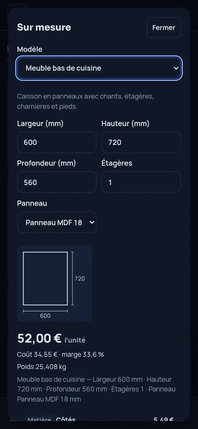 Chiffrez un meuble sur mesure · Menuiserie bois