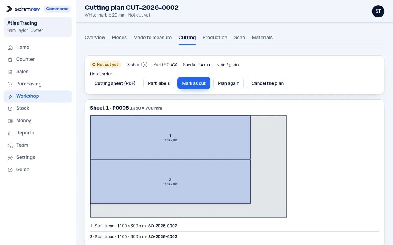 Cut less new stone · Stone workshop