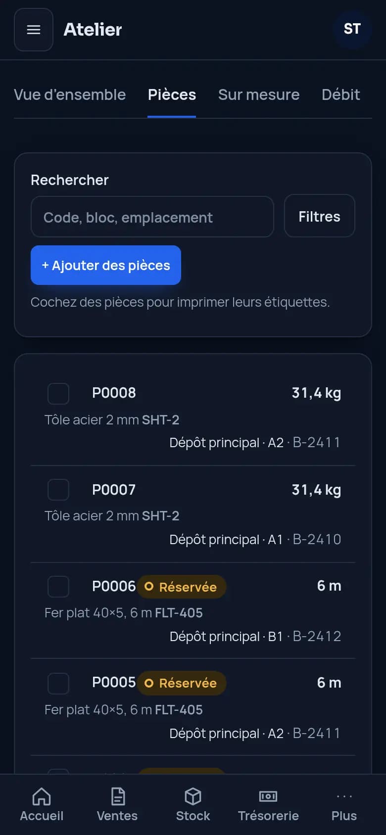 Connaissez le poids de chaque barre · Ferronnerie et métallerie
