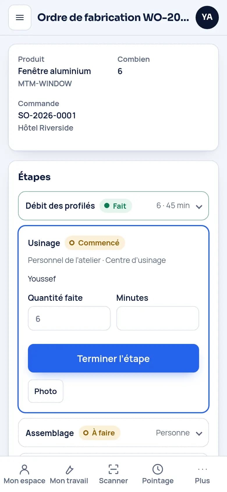 Suivez chaque étape sur le téléphone · Menuiserie aluminium