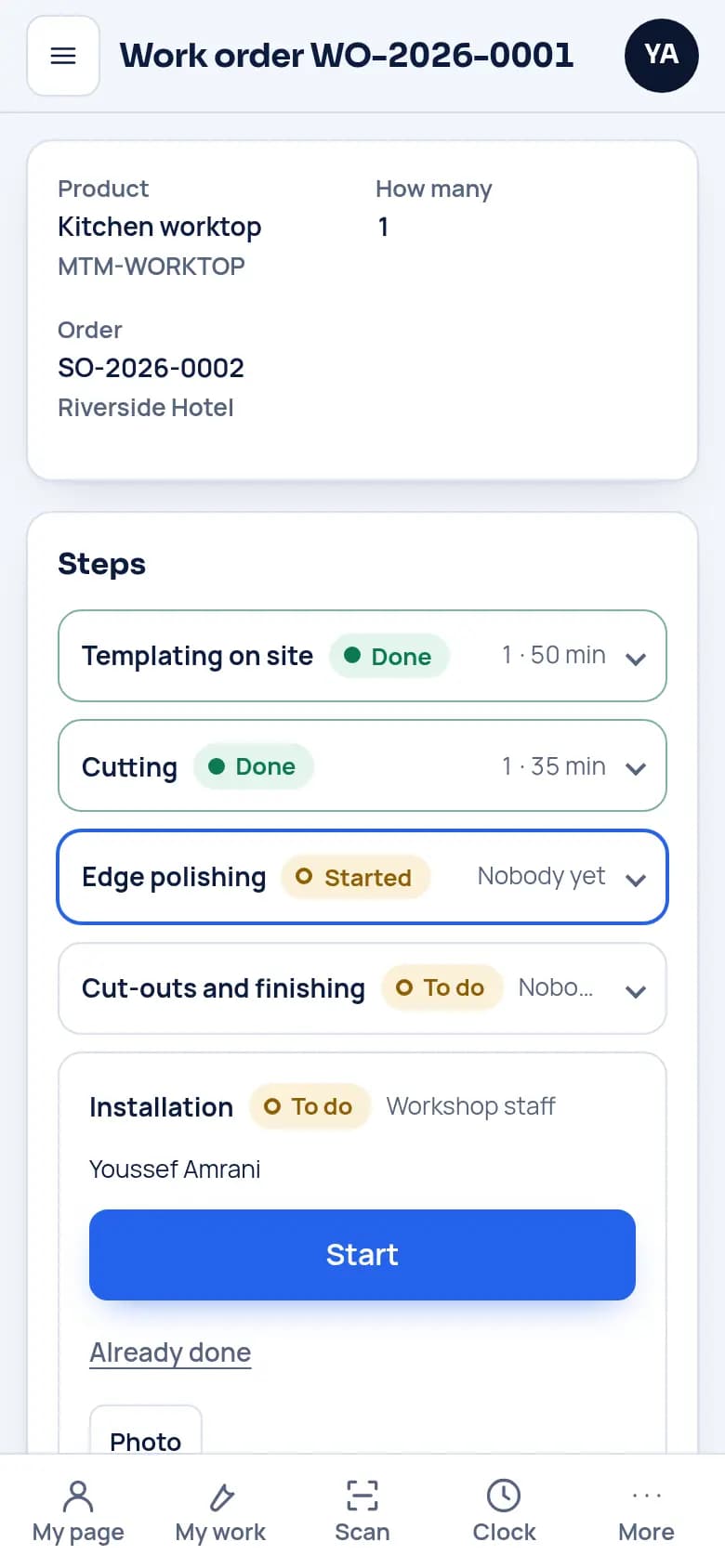 As a worker, on the phone · Workshop