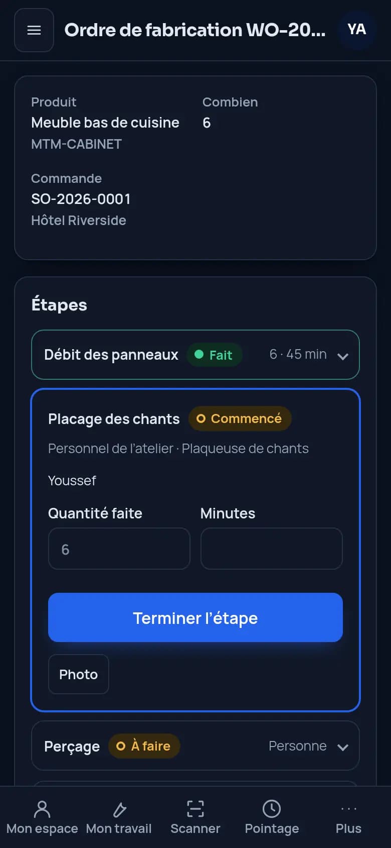 Suivez chaque étape sur le téléphone · Menuiserie bois
