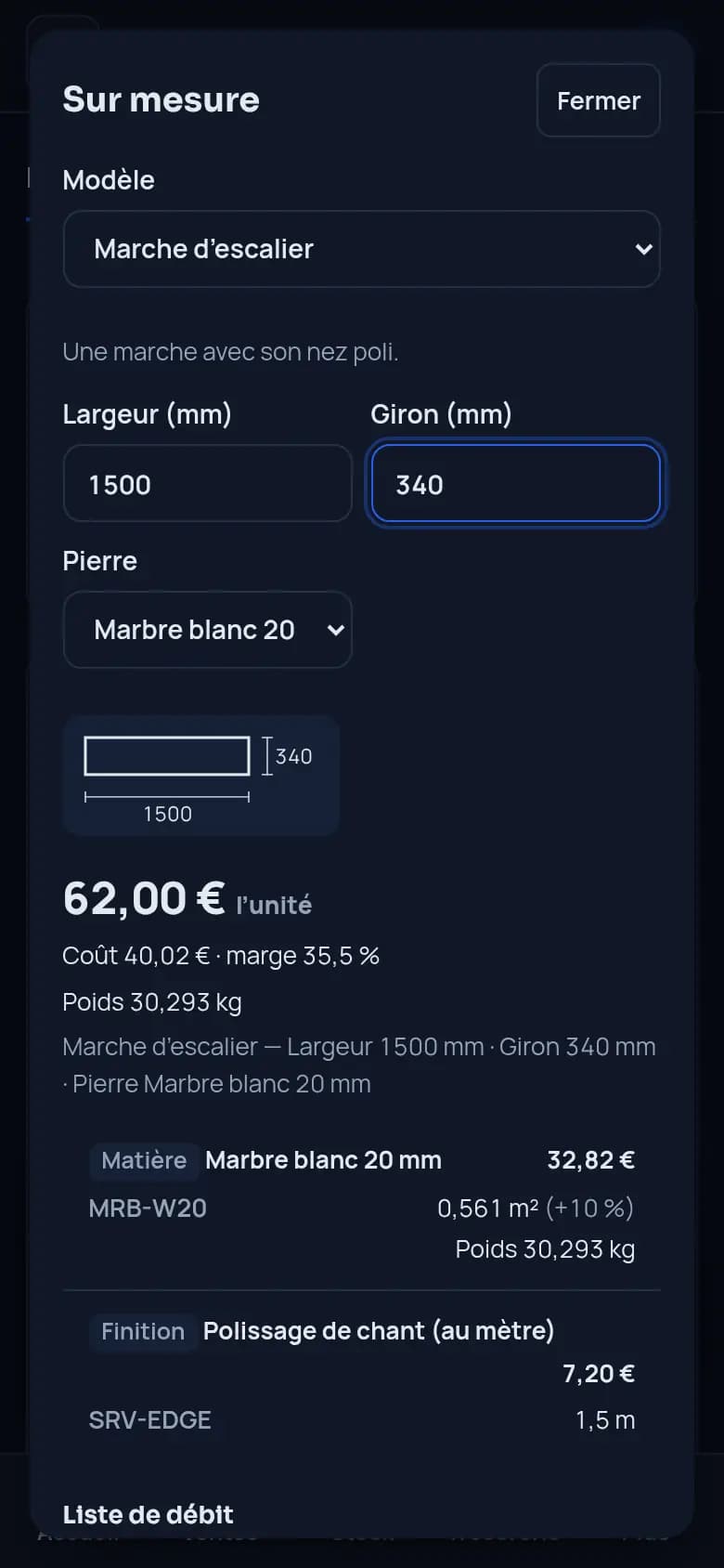 Chiffrez un plan sur mesure · Marbrerie et pierre