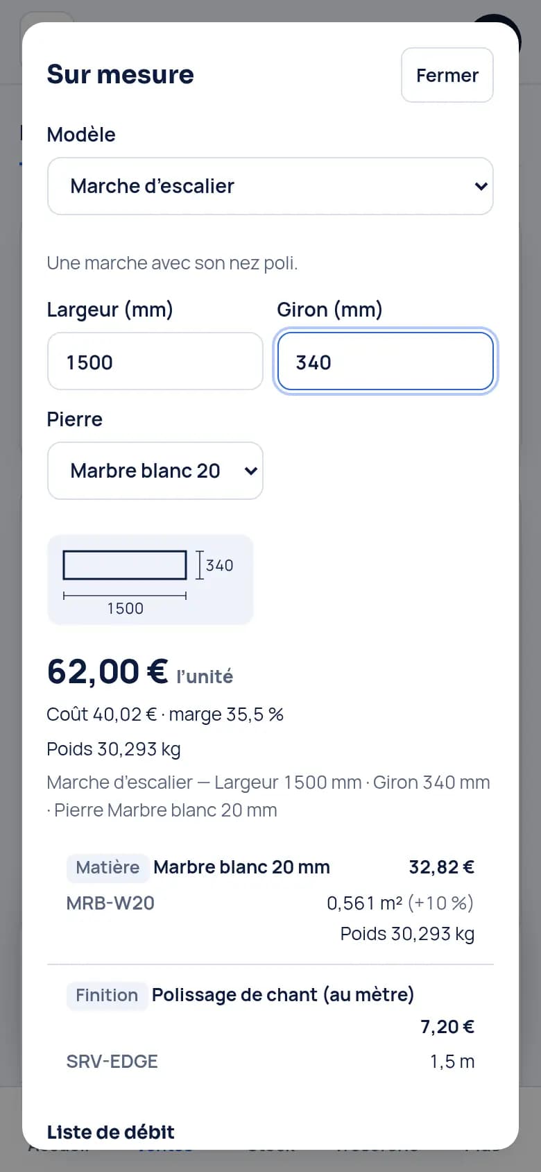 Chiffrez un plan sur mesure · Marbrerie et pierre