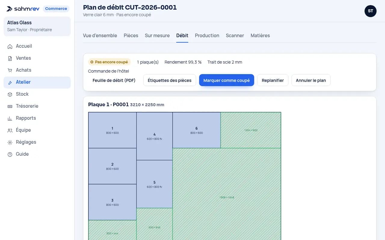 Entamez les chutes avant les plaques entières · Miroiterie et vitrerie