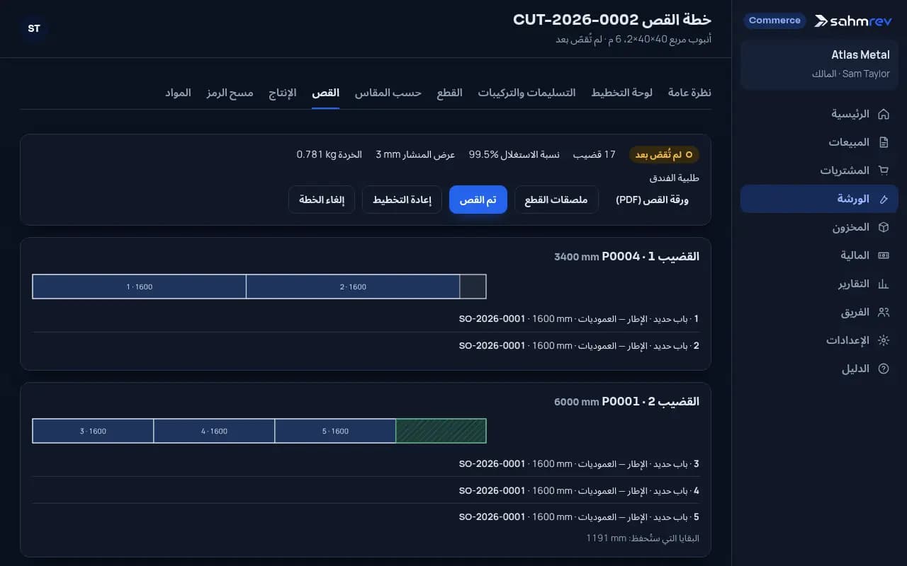 احتفظوا بالأطراف والخردة في المخزون · الحدادة