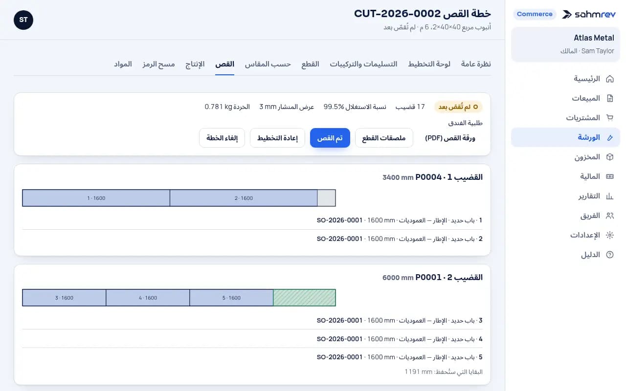 احتفظوا بالأطراف والخردة في المخزون · الحدادة