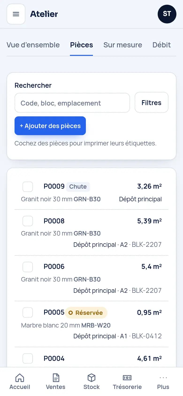 Retrouvez chaque tranche au parc · Marbrerie et pierre