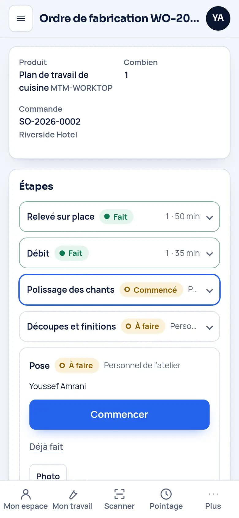 Suivez chaque étape sur le téléphone · Marbrerie et pierre