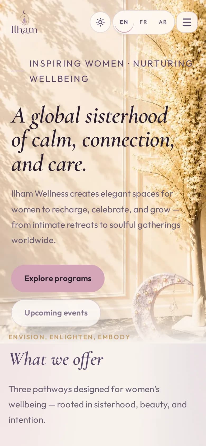 Ilham Wellness · Brand and events site